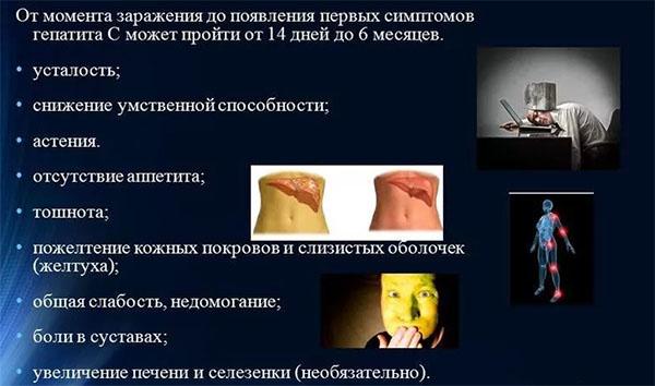 симптомы гепатита с