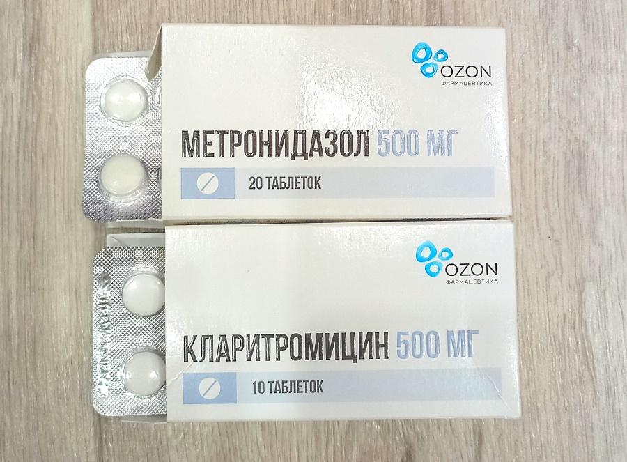 Метронидазол и Кларитромецин