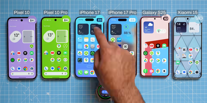 Блогер сравнил автономность флагманских смартфонов, включая iPhone 17 и Galaxy S25
